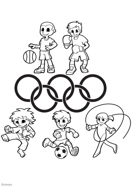 Bilde å fargelegge de olympiske lekene