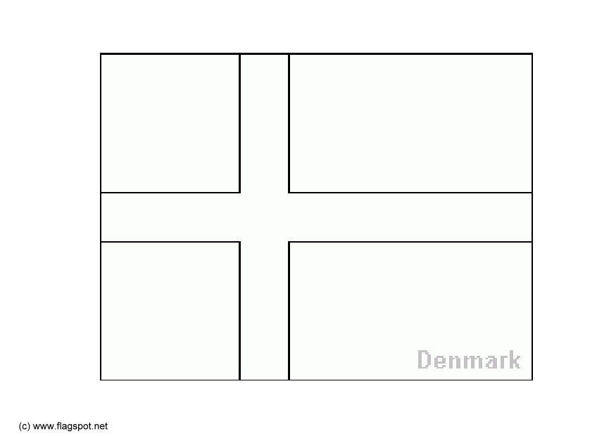 Bilde å fargelegge det danske flagget - Gratis Bildene For ...