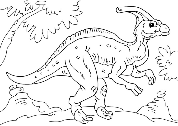 Bilde å fargelegge dinosaur - Parasaurolophus