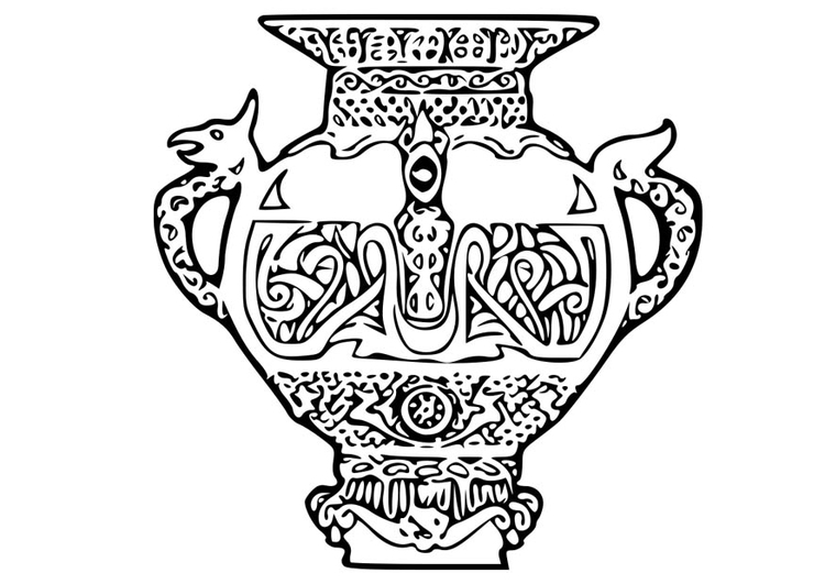Bilde å fargelegge en vase fra vikingtiden