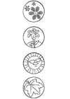 Bilder � fargelegge fire årstider - symboler