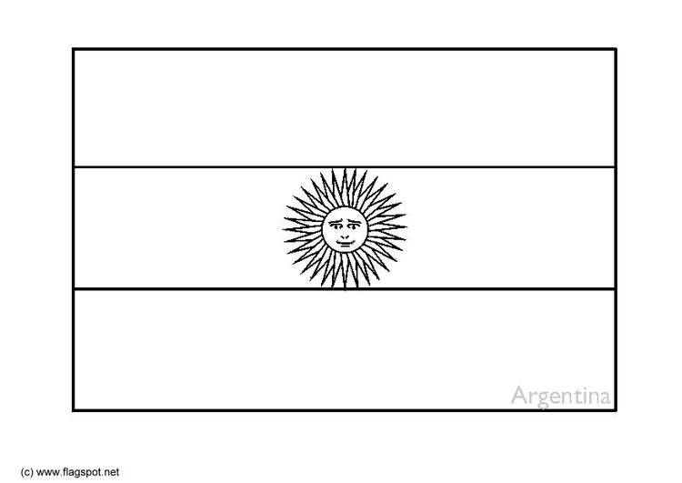 Bilde å fargelegge flagg fra Argentina