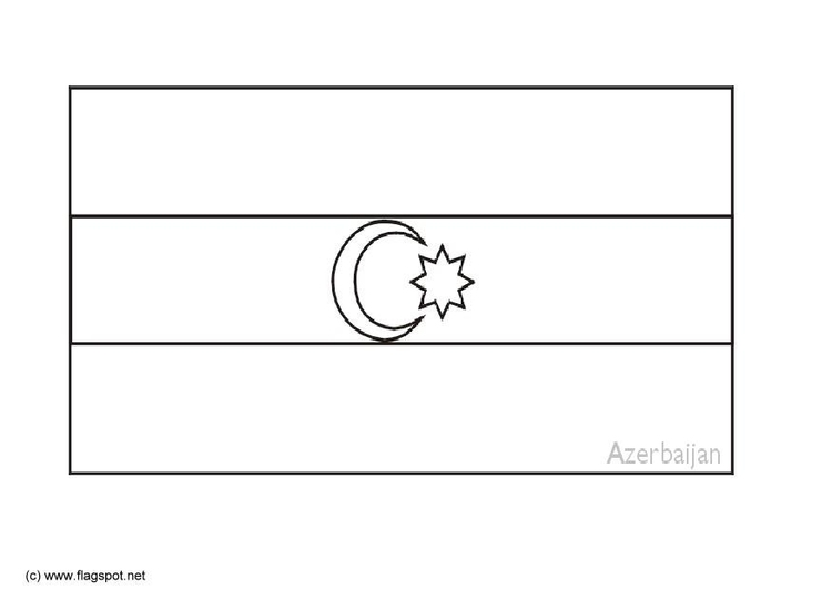 Bilde å fargelegge flagg fra Aserbadjan