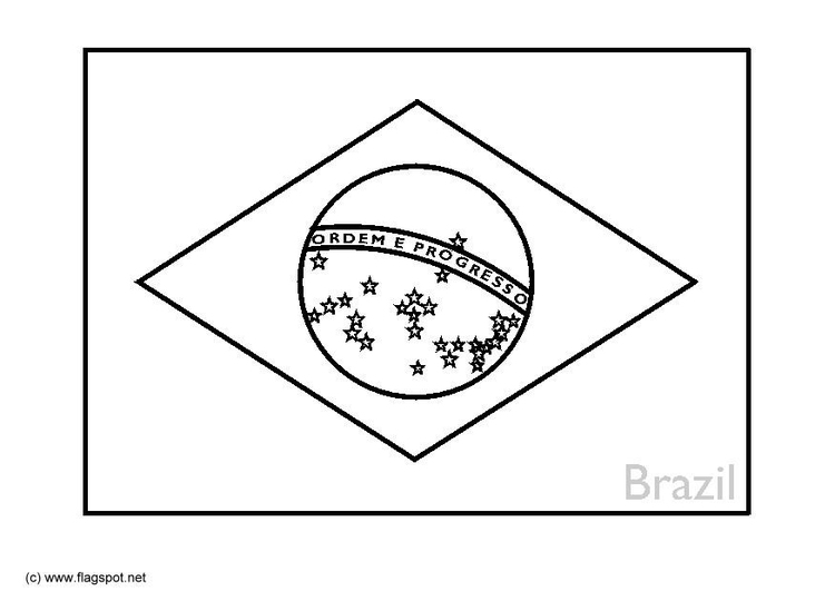 Bilde å fargelegge flagg fra Brasil