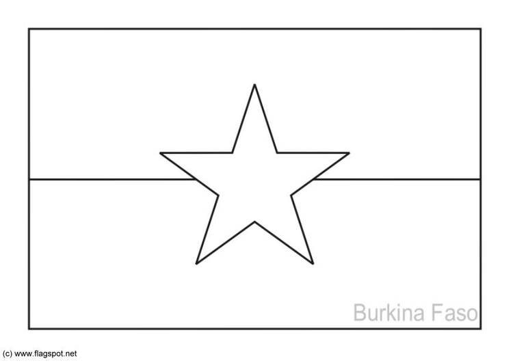 Bilde å fargelegge flagg fra Burkina Faso