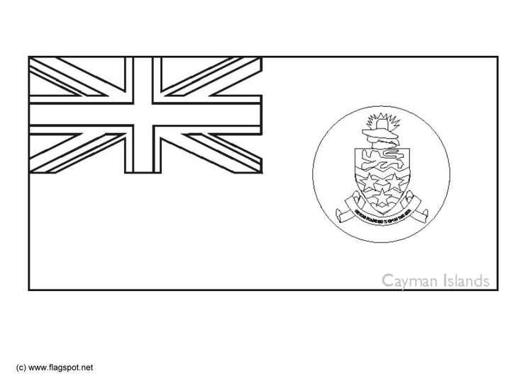 Bilde å fargelegge flagg fra Cayman Islands