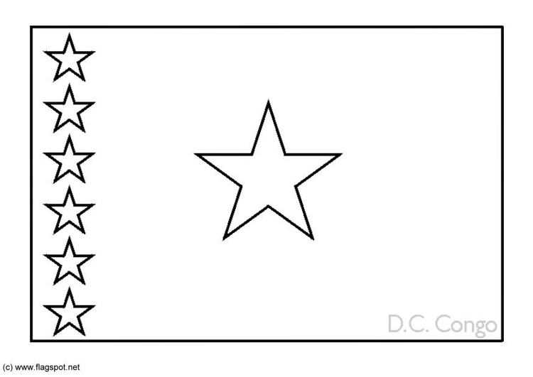 Bilde å fargelegge flagg fra den Demokratiske Republikk av Kongo
