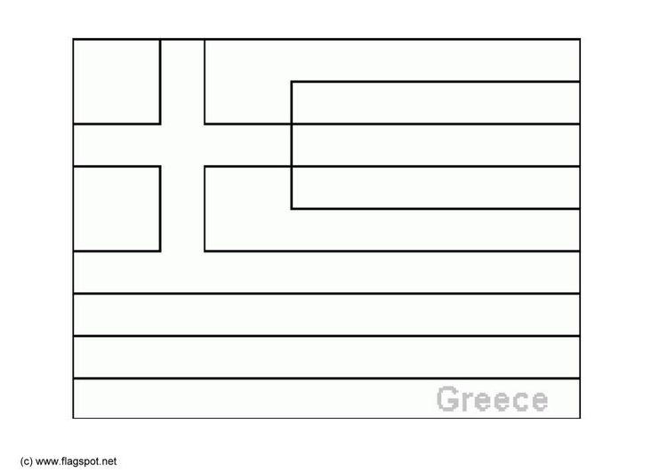 Bilde å fargelegge flagg fra Grekenland