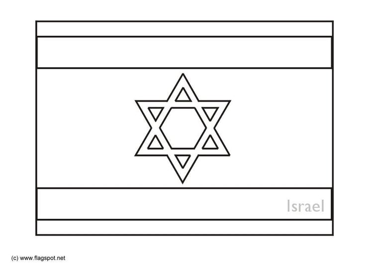 Bilde å fargelegge flagg fra Israel