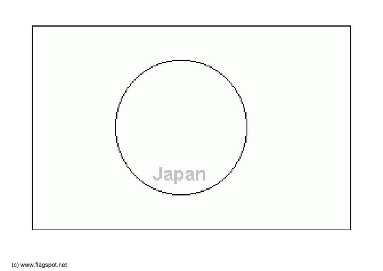 Bilde å fargelegge flagg fra Japan
