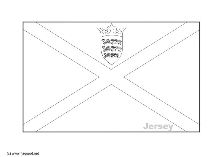Bilde å fargelegge flagg fra Jersey