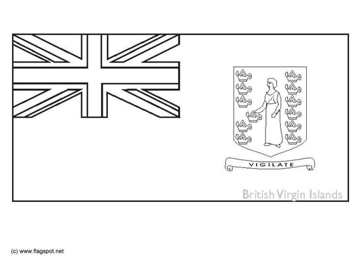 Bilde å fargelegge flagg fra JomfruÃ¸yene (Storbritannia)