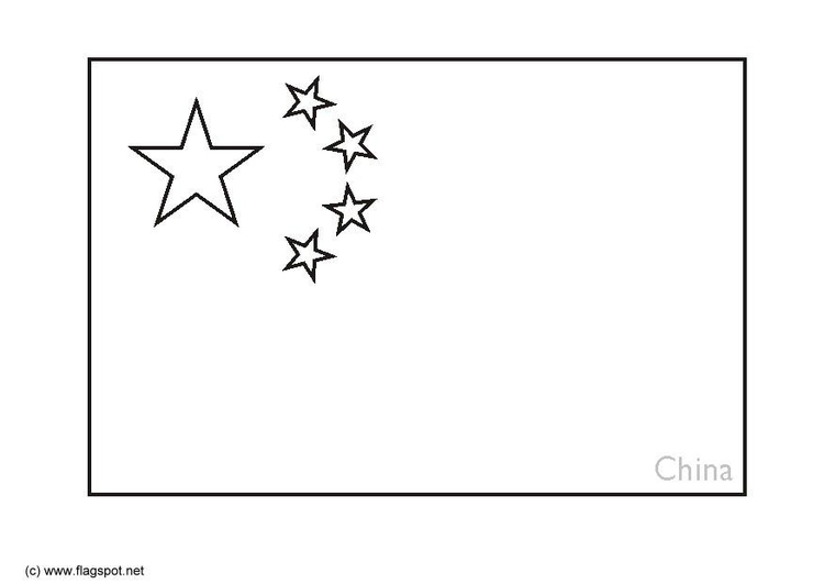 Bilde å fargelegge flagg fra Kina