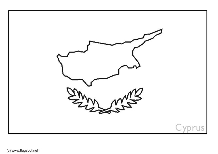 Bilde å fargelegge flagg fra Kypros