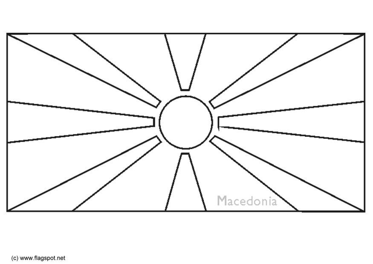 Bilde å fargelegge flagg fra Makedonia