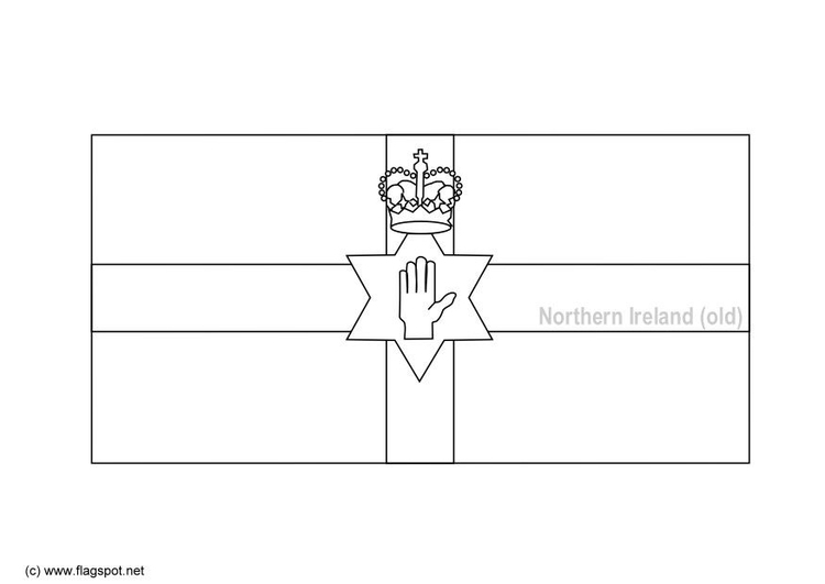 Bilde å fargelegge flagg fra Nord-Irland