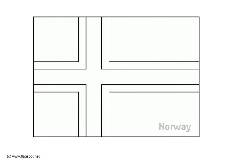 Bilde å fargelegge flagg fra Norge
