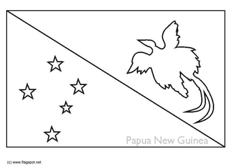 Bilde å fargelegge flagg fra Papua Ny-Guinea
