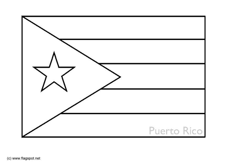 Bilde å fargelegge flagg fra Puerto Rico