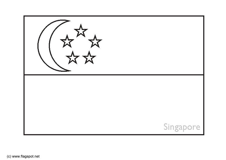 Bilde å fargelegge flagg fra Singapore