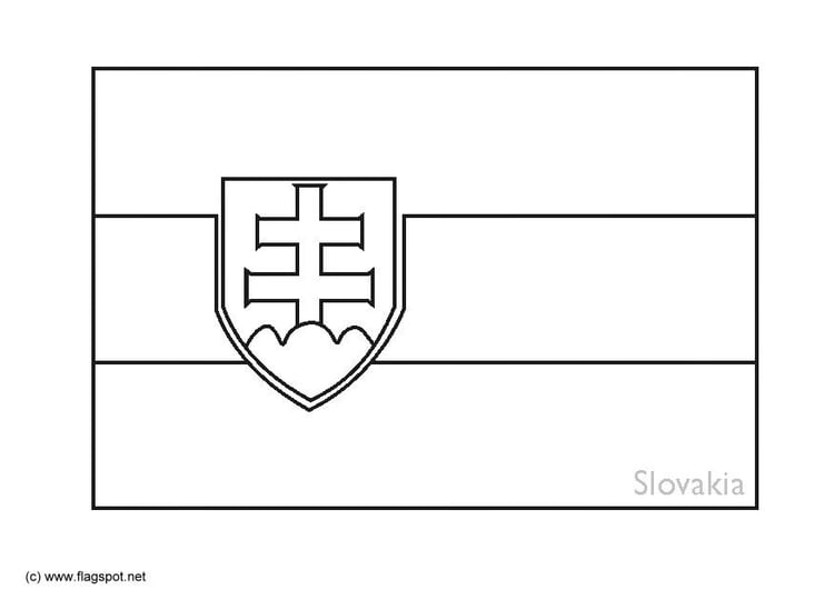 Bilde å fargelegge flagg fra Slovakia