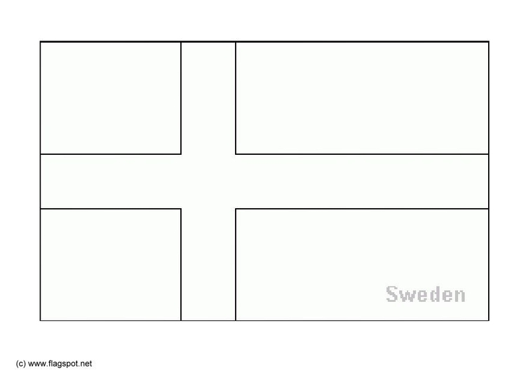 Bilde å fargelegge flagg fra Sverige
