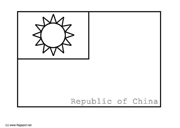 Bilde å fargelegge flagg fra Taiwan