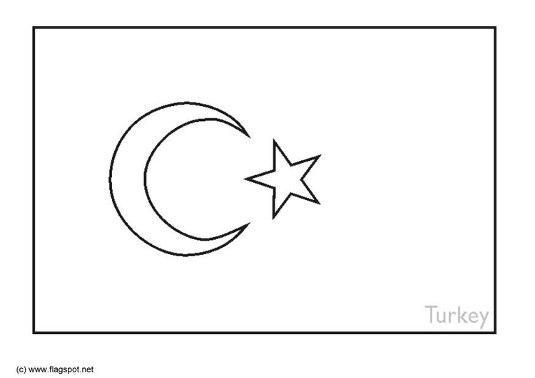 Bilde å fargelegge flagg fra Tyrkia