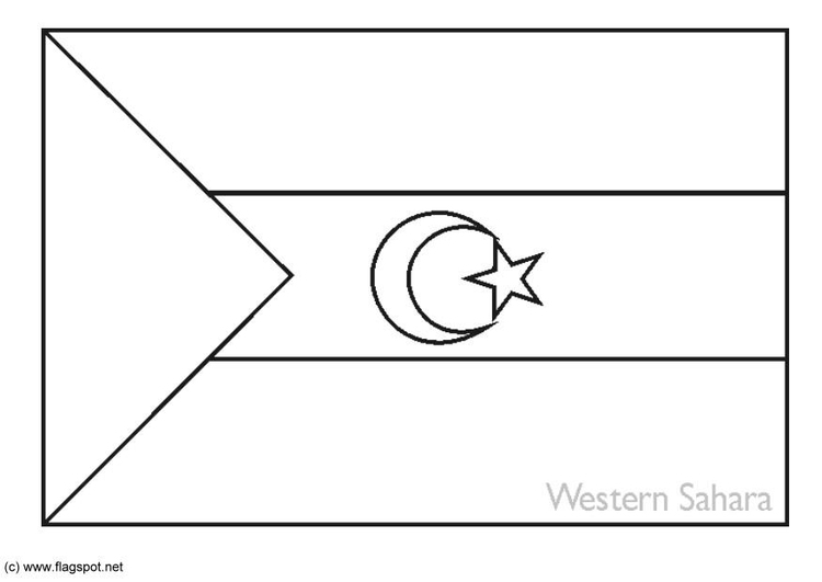 Bilde å fargelegge flagg fra Vest-Sahara