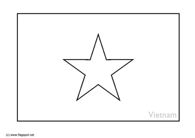 Bilde å fargelegge flagg fra Vietnam