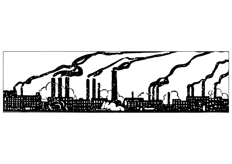 Bilde å fargelegge forurensing fra industrien