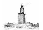 Bilde å fargelegge fyrtÃ¥rn i Alexandria