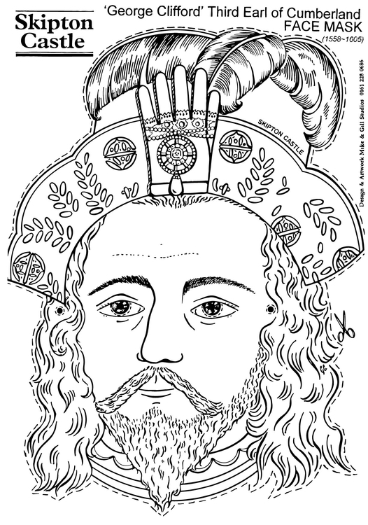 Bilde å fargelegge George Clifford, Third Earl of Cumberland - Face Mask