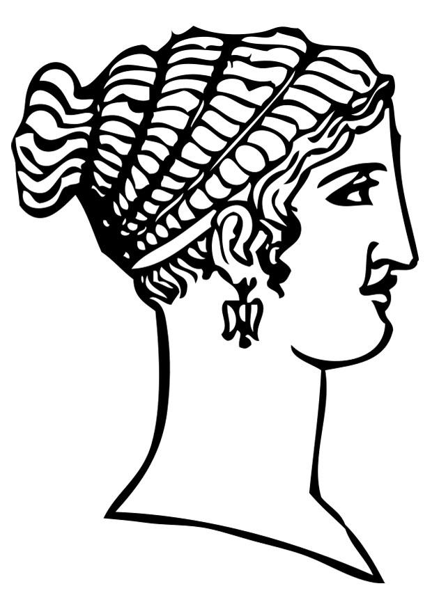 Bilde å fargelegge gresk frisyre