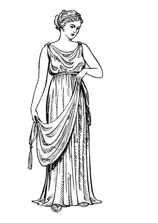 gresk kvinne i tunika