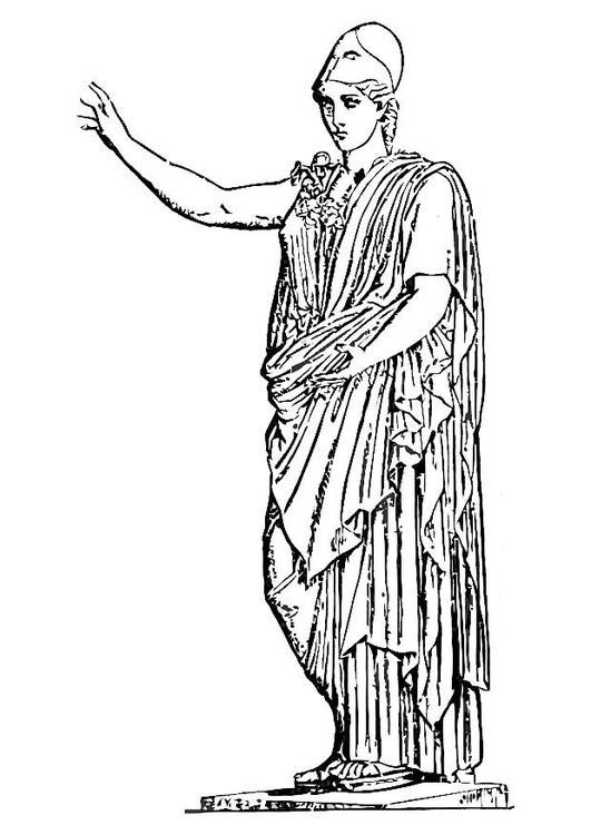 Bilde å fargelegge gudinnen Athena