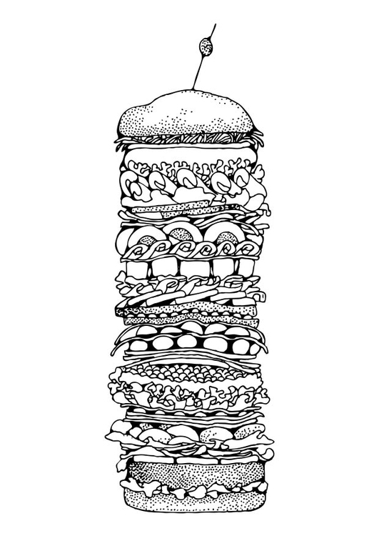 Bilde å fargelegge hamburger