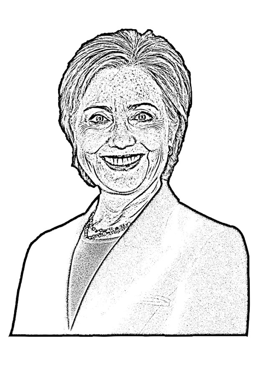 Bilde å fargelegge Hillary Clinton