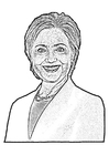 Bilde å fargelegge Hillary Clinton