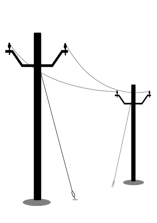 Bilde å fargelegge hÃ¸yspenning kabel