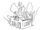 Bilder � fargelegge hus i brann
