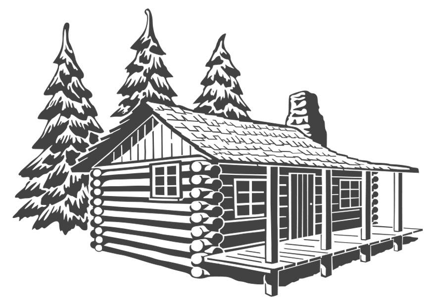 Bilde å fargelegge hytte