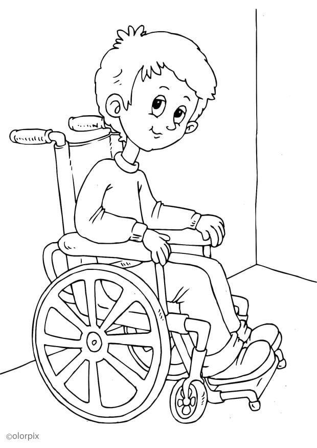 Bilde å fargelegge i rullestol