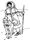 Fargeleggingsbilde inuit - eskimo