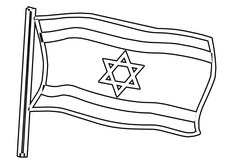 Bilde å fargelegge Israel flagg