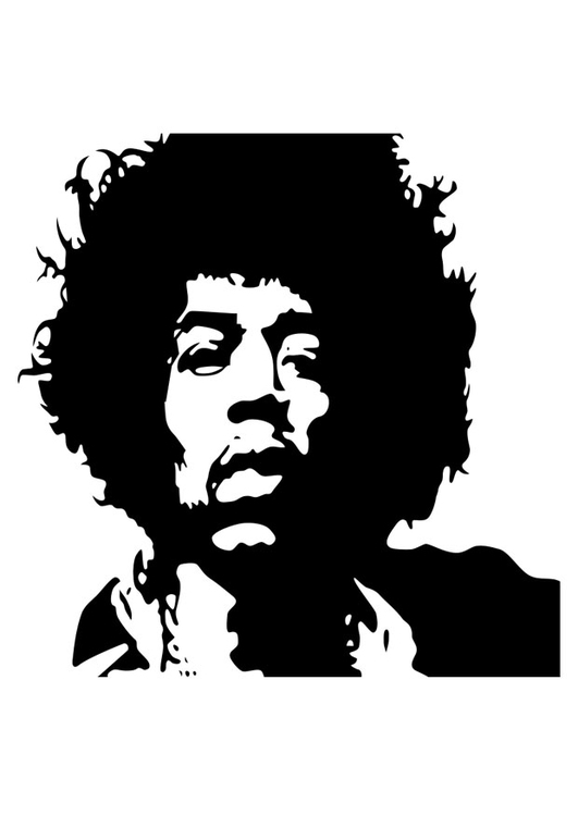 Bilde å fargelegge Jimi Hendrix