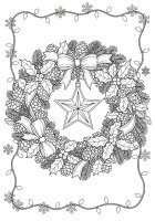 Fargeleggingsbilde julekrans med lys