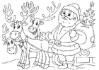 Bilder � fargelegge julenissen med reinsdyr