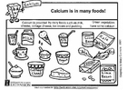 Bilder � fargelegge kalsium i maten