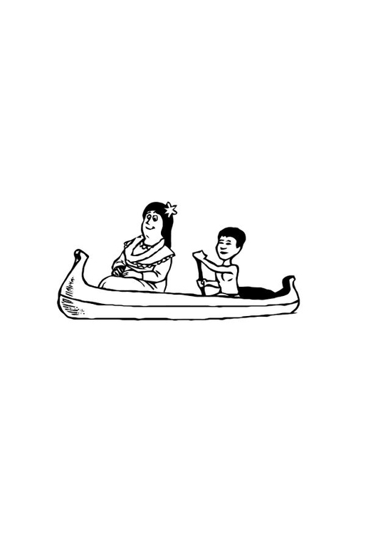 Bilde å fargelegge kano